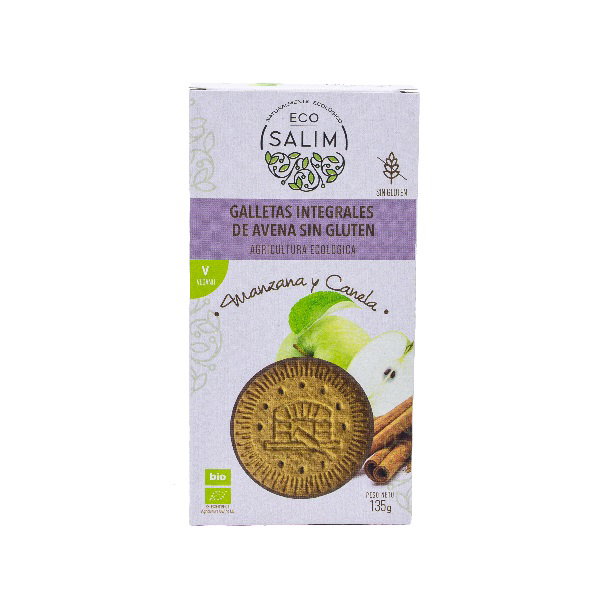 ECO SALIM Galletas de Avena Manzana Canela 135gr. BIO SG