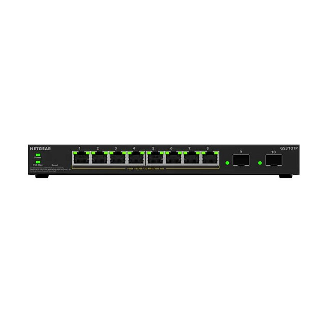 NETGEAR GS310TPv2 Switch Smart L3 Lite - 8 Puertos Gigabit PoE+ (55 W) + 2 SFP - Gestionado, de Escritorio NETGEAR GS310TPv2 Switch Smart L3 Lite - 8 Puertos Gigabit PoE+ (55 W) + 2 SFP - Gestionado, de Escritorio