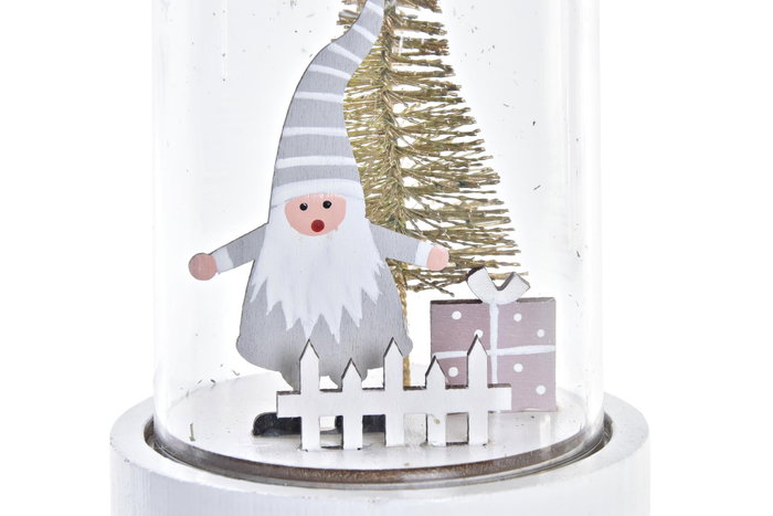 DKD Home Decor Decoracion Luminosa Navidad Fantasia Blanco Dorado Cristal Led 9 x 13 x 9 cm (12 Unidades)