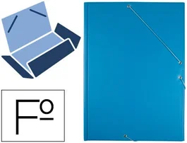 Liderpapel Carpeta de tres solapas con cierre de gomas, celeste, tamaño folio
