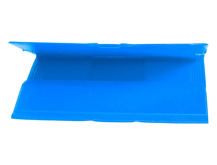 Liderpapel Carpeta Folio con Gomas Tres Solapas Plástico Color Celeste