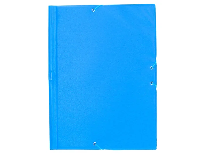 Liderpapel Carpeta Folio con Gomas Tres Solapas Plástico Color Celeste