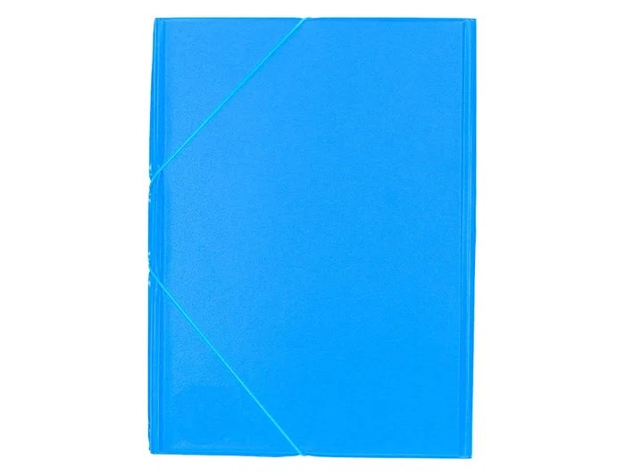 Liderpapel Carpeta Folio con Gomas Tres Solapas Plástico Color Celeste