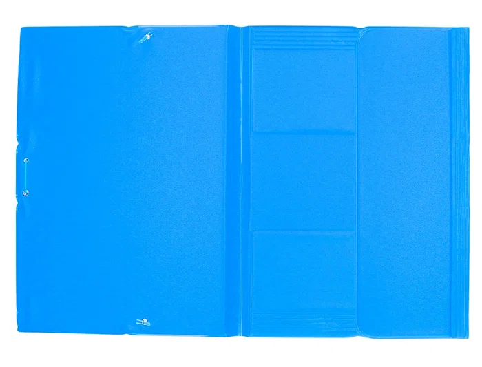 Liderpapel Carpeta Folio con Gomas Tres Solapas Plástico Color Celeste