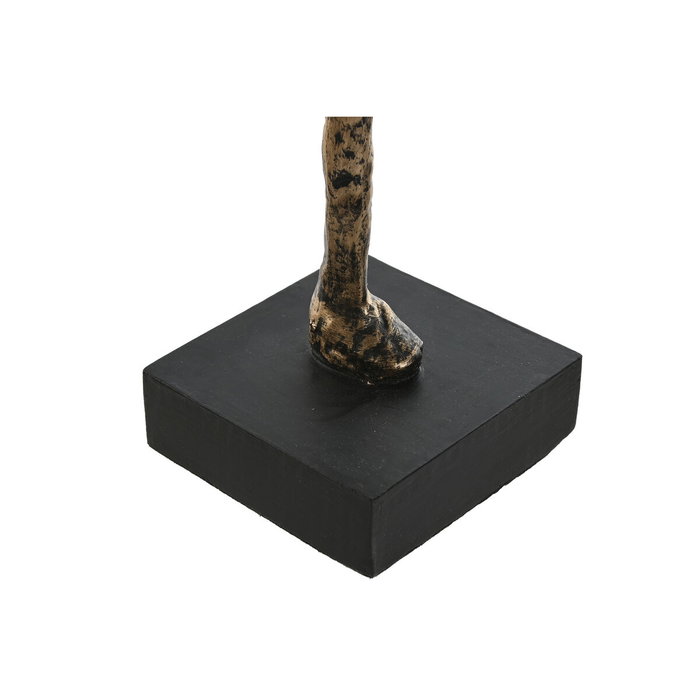 DKD Home Decor Set de 3 Figuras de Resina y Mango Gris Oscuro y Negro