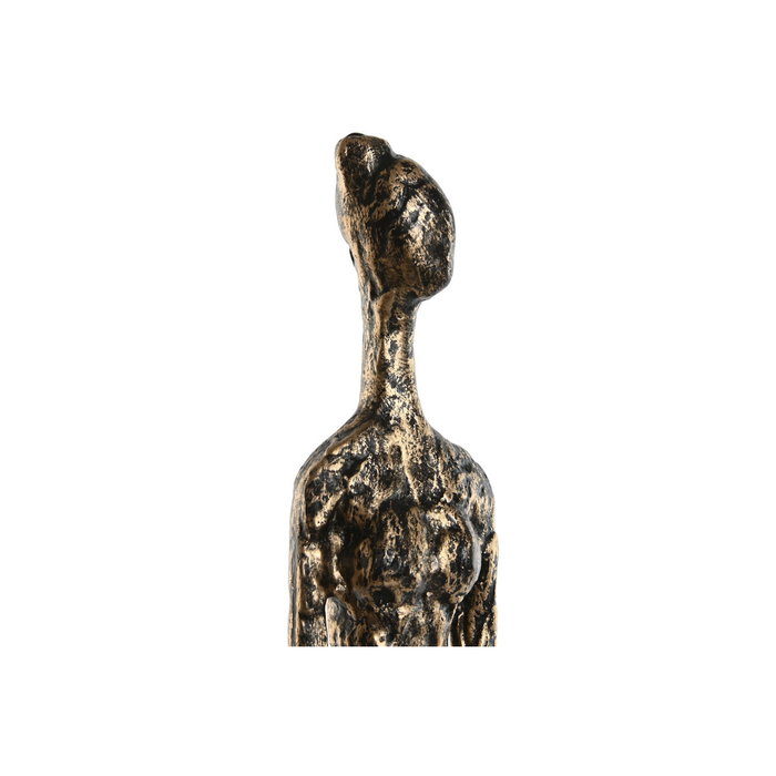 DKD Home Decor Set de 3 Figuras de Resina y Mango Gris Oscuro y Negro