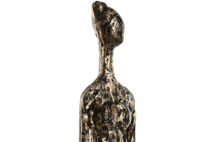 DKD Home Decor Set de 3 Figuras de Resina y Mango Gris Oscuro y Negro