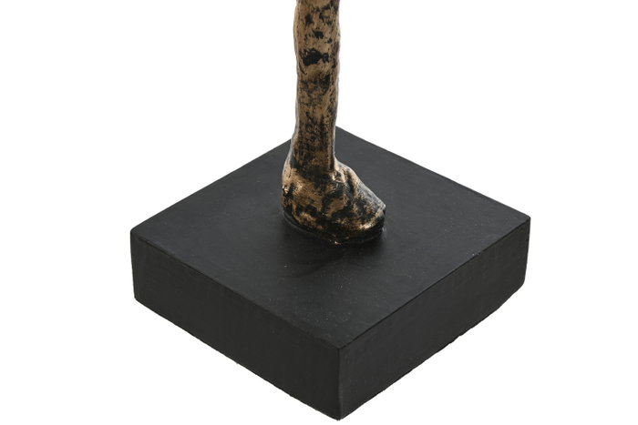 DKD Home Decor Set de 3 Figuras de Resina y Mango Gris Oscuro y Negro