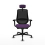 PIQUERAS Y CRESPO Silla de oficina Mardos con mecanismo Sincro/Traslack, Morado/Negro