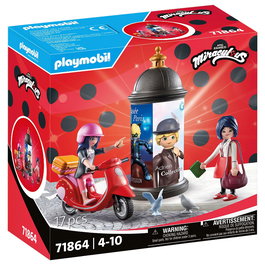 Playmobil 71864 Set de Scooter Miraculous Ladybug - Paseo en Scooter por París con Marinette y Kagami