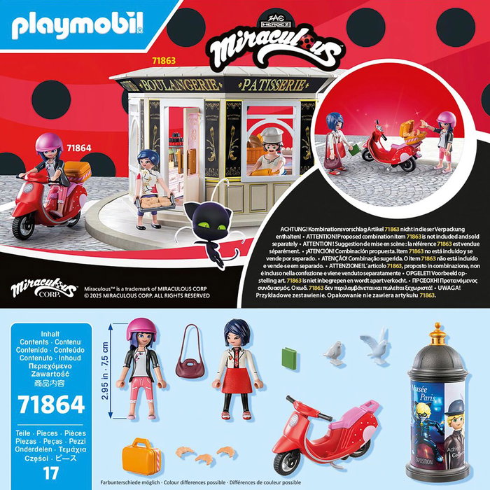 Playmobil 71864 Miraculous: Paseo En Scooter Por París Juguete +4 Años