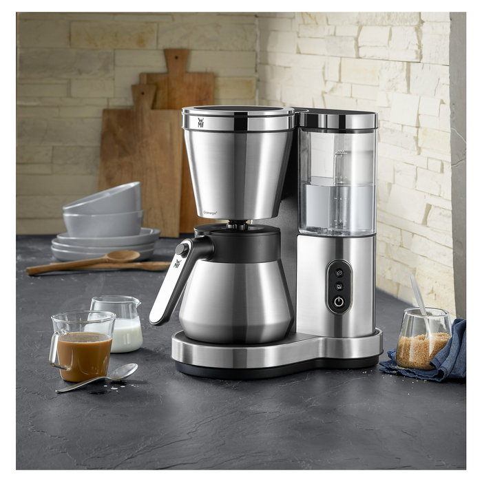WMF Lono Aroma Cafetera de Filtro Térmica 1 L, 800 W, 8 Tazas, Anti-Goteo, Anti-Escala, Negro/Plata, 0412310011