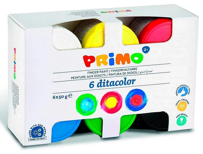 Primo Pintura de Dedos 6 Unidades Colores Surtidos 50g Primo Pintura de Dedos 6 Unidades Colores Surtidos 50g