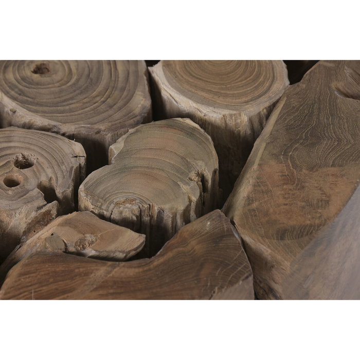 DKD Home Decor Reposapiés de Raíz de Teca Reciclada Natural