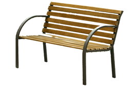 Banco de jardín con respaldo de bambú