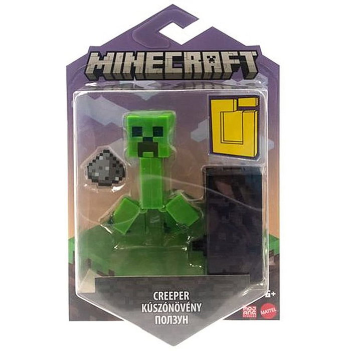Mattel Figura Minecraft Creeper 8.25 cm con Accesorios y Portal