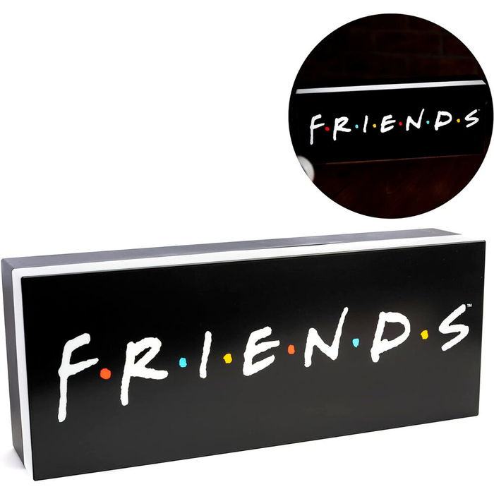 Paladone Lampara Logo Friends 12x30cm con Luz LED USB o Pilas AAA, Fondo Negro, Montaje Pared Paladone Lampara Logo Friends 12x30cm con Luz LED USB o Pilas AAA, Fondo Negro, Montaje Pared
