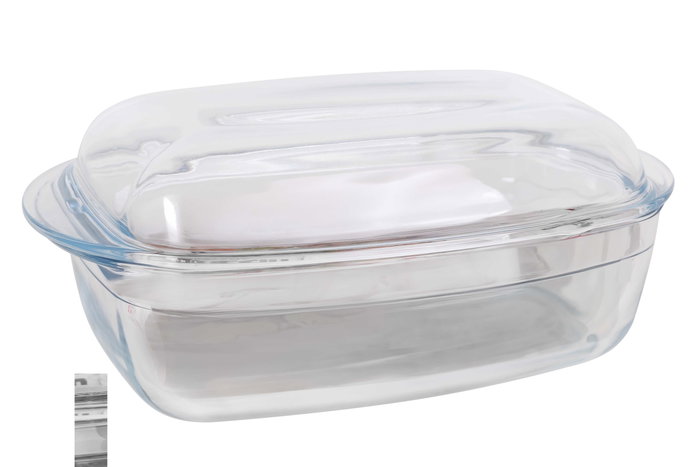 Quttin Cacerola Rectangular de Vidrio con Tapa 4.4 L y 2.3 L (3 Unidades) Quttin Cacerola Rectangular de Vidrio con Tapa 4.4 L y 2.3 L (3 Unidades)