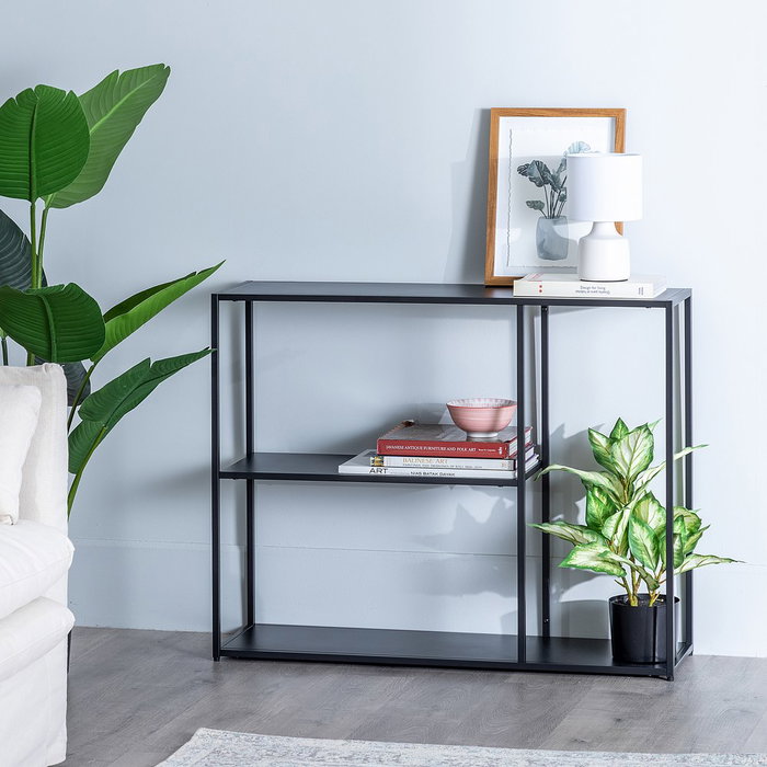 Estantería Negro Acero 100 X 30 X 81 cm