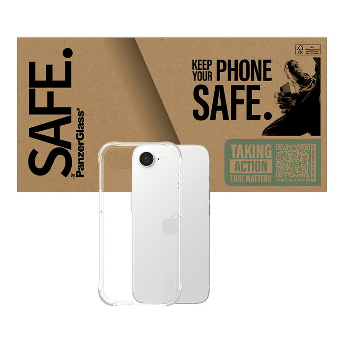 PanzerGlass SAFE Funda TPU Transparente para Apple iPhone 16e, Resistente a Golpes y Rayones, 100% Reciclado PanzerGlass SAFE Funda TPU Transparente para Apple iPhone 16e, Resistente a Golpes y Rayones, 100% Reciclado