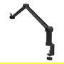 ICY BOX IB-MAG103B-T Soporte de brazo para micrófono negro con base para escritorio, ajuste de altura, aluminio, plástico, acero, 3/8"