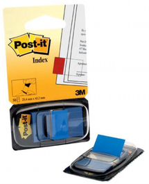 Post-It Pack 12 Dispensadores de 50 Unidades Index Azul 3M6802 (25.4X43.1)