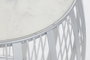 DKD Home Decor Mesita Auxiliar de Hierro y Mármol Plateado y Blanco