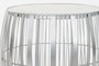 DKD Home Decor Mesita Auxiliar de Hierro y Mármol Plateado y Blanco