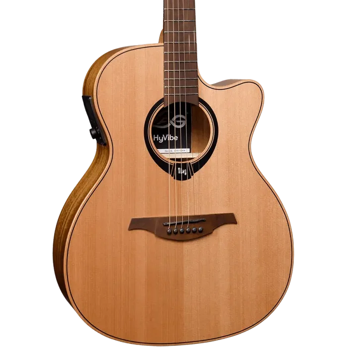 LAG Guitarra Acústica Hyvibe H2 Auditorium Electroacústica Cutaway Tapa Maciza Cedro LAG Guitarra Acústica Hyvibe H2 Auditorium Electroacústica Cutaway Tapa Maciza Cedro