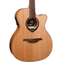 LAG Guitarra Acústica Hyvibe H2 Auditorium Electroacústica Cutaway Tapa Maciza Cedro