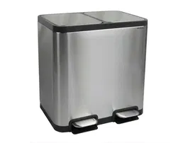 Maul Papelera Metálica Cycle Acero Inoxidable con Pedal 40 Litros Doble Compartimento