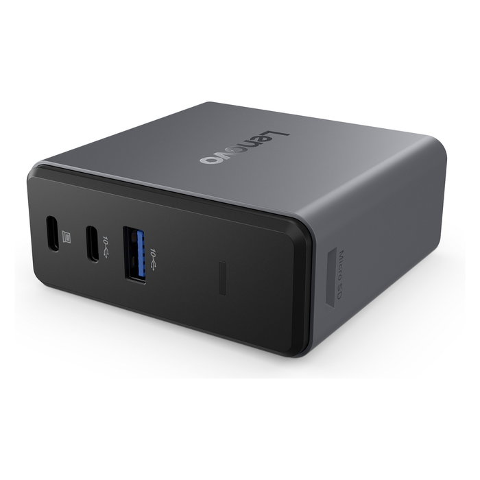 Lenovo X9 Charging GaN Dock USB-C 60W | 2x USB-C 3.2, HDMI 2.1, Lector MicroSD | Resolución 4K 3840x2160, Gris, Incluye Estuche Lenovo X9 Charging GaN Dock USB-C 60W | 2x USB-C 3.2, HDMI 2.1, Lector MicroSD | Resolución 4K 3840x2160, Gris, Incluye Estuche