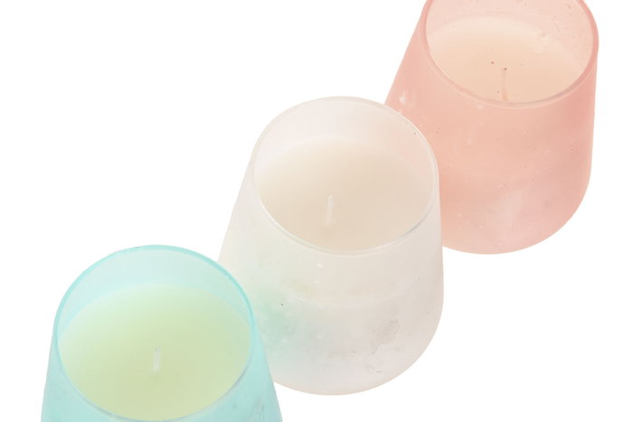 DKD Home Decor Vela de Cristal Glaseado Surtida, 140 g
