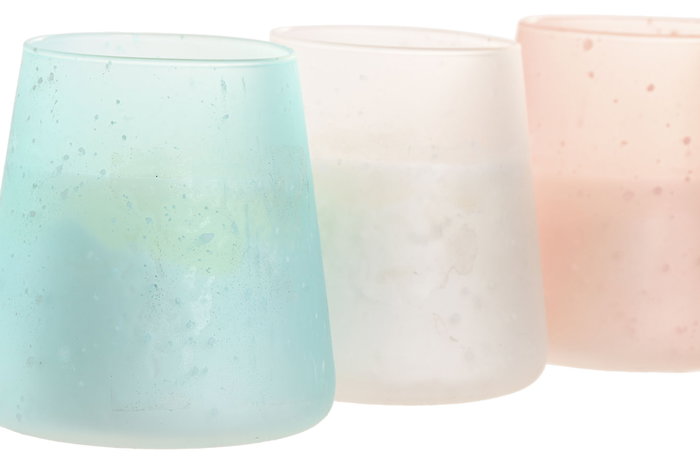DKD Home Decor Vela de Cristal Glaseado Surtida, 140 g