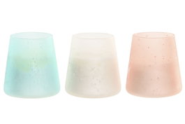 DKD Home Decor Vela de Cristal Glaseado Surtida, 140 g
