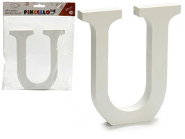 Pincello Letra U Madera Blanca 1.8 x 15 cm (Set de 12)