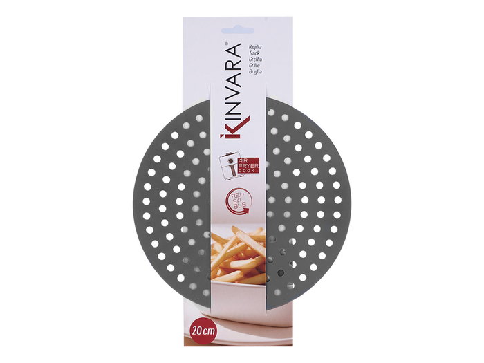 Kinvara Rejilla Redonda Freidora de Aire de Silicona Gris 20x2x20 cm (Set de 48)