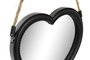 DKD Home Decor Espejo Corazón Negro Metal y Espejo Set 3 Piezas 27 x 27 x 3 cm Estilo Escandi