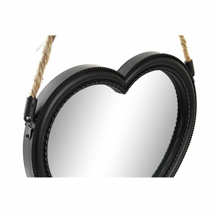DKD Home Decor Set de 3 Espejos Decorativos con Diseño de Corazón, Negro DKD Home Decor Set de 3 Espejos Decorativos con Diseño de Corazón, Negro