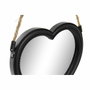 DKD Home Decor Set de 3 Espejos Decorativos con Diseño de Corazón, Negro