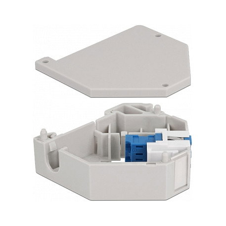 DeLOCK Adaptador de carril DIN Keystone LC Duplex hembra a LC Duplex hembra azul DeLOCK Adaptador de carril DIN Keystone LC Duplex hembra a LC Duplex hembra azul