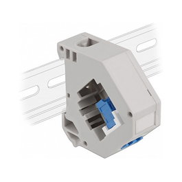 DeLOCK Adaptador de carril DIN Keystone LC Duplex hembra a LC Duplex hembra azul
