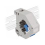 DeLOCK Adaptador de carril DIN Keystone LC Duplex hembra a LC Duplex hembra azul
