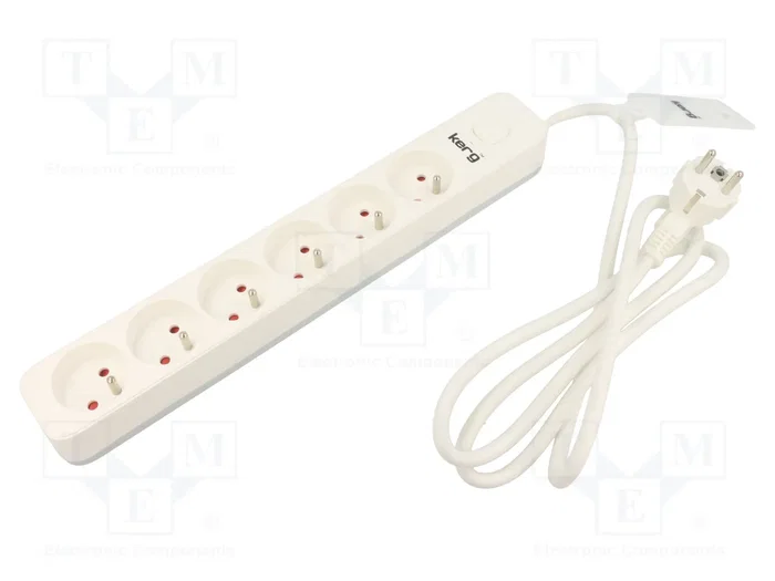 KERG Prolongador de alimentación H05VV-F 6 tomas 5m KERG Prolongador de alimentación H05VV-F 6 tomas 5m
