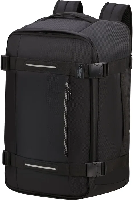 American Tourister Mochila de viaje Urban Track, 44 Litros, Negra, Unisex, con compartimento para portátil y bolsillos con cremallera
