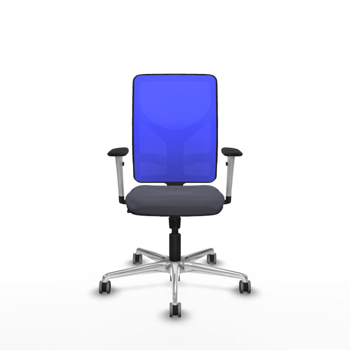 PIQUERAS Y CRESPO Silla de oficina Motilla con mecanismo Sincro, Gris oscuro y Azul