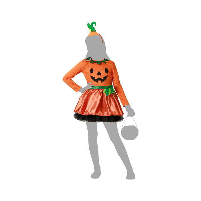 Disfraz de Calabaza Naranja con Gorro para Niña 3-4 Años Halloween Disfraz de Calabaza Naranja con Gorro para Niña 3-4 Años Halloween