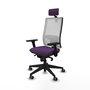 PIQUERAS Y CRESPO Silla de oficina Horna con mecanismo Sincro, Morado y Blanco