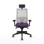 PIQUERAS Y CRESPO Silla de oficina Horna con mecanismo Sincro, Morado y Blanco