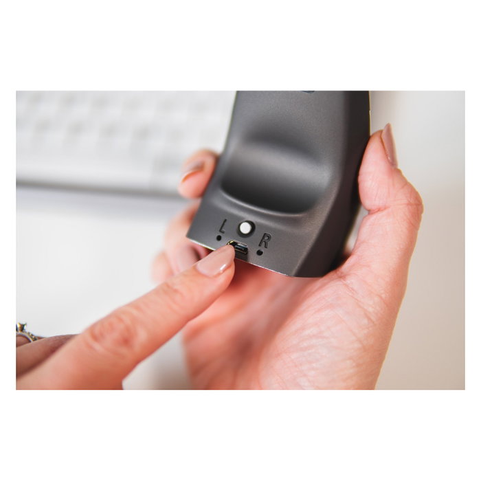 BakkerElkhuizen DXT Precision Mouse Wireless, Ratón Vertical Ergonómico Inalámbrico, 2000 DPI, Negro y Gris